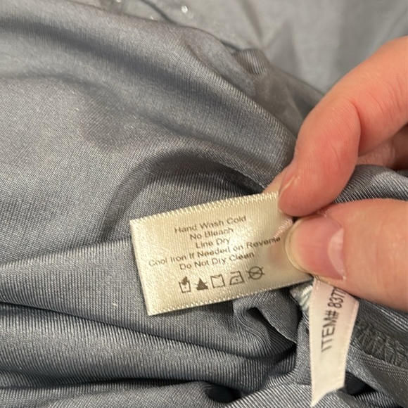 Boston Proper Gray Silver Shimmer Twist Knot Front long sleeve top size S - Picture 10 of 10